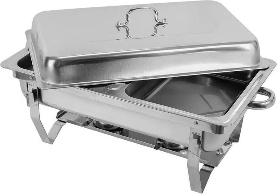 Ariqo Buffetkast Buffetwarmer Buffetkasten Buffet Buffetwarmer 2 Pannen 7.5 L Roestvrijstaal 55.7x34x38.3 cm