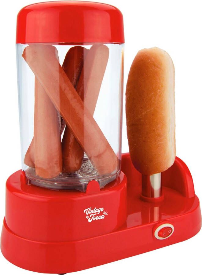 Ariqo Hotdog Machine Hot Dog Maker Hotdogmakers 6 Worsten Verjaardagen en Evenementen 350W Rood