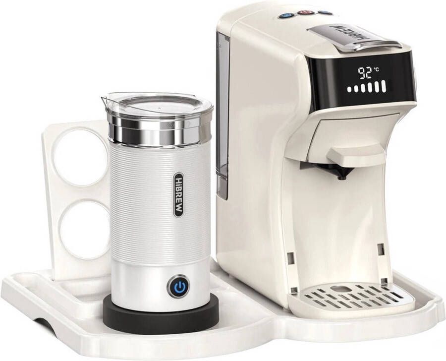 Ariqo Koffiemachine Koffiezetapparaat Incl. Melkopschuimer Capsules 6-in-1 Espresso Machine Warm en Koud Beige