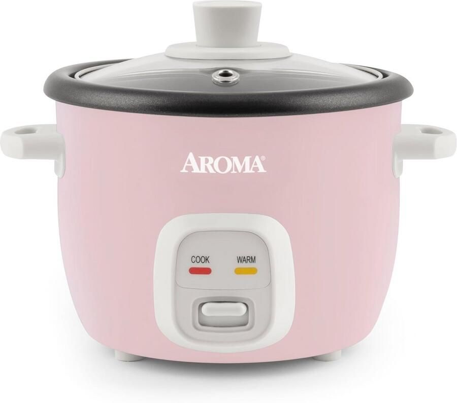 Aroma Housewares 4-Cups (Cooked) 1Qt. Rice & Grain Cooker (ARC-302NGP) Pink