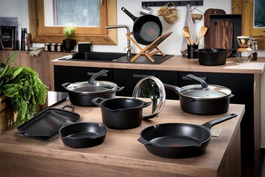 Aroma Koekenpan 20 cm Gietaluminium met Antiaanbaklaag Inductie Gas & Oven Geschikt Titanium Coating