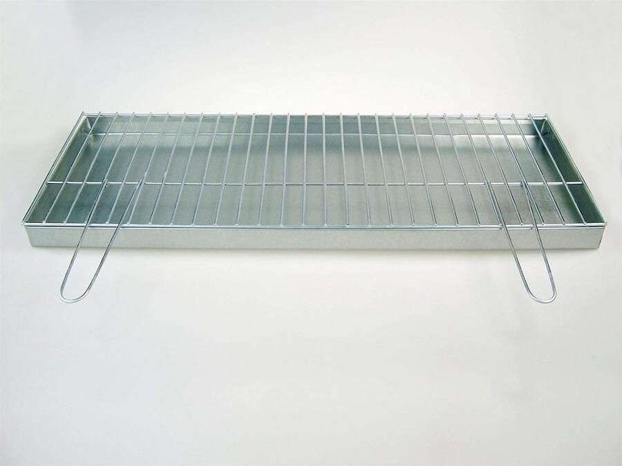 Asbak en grillrooster met klapgrepen 80 x 30 cm in set grillhaard