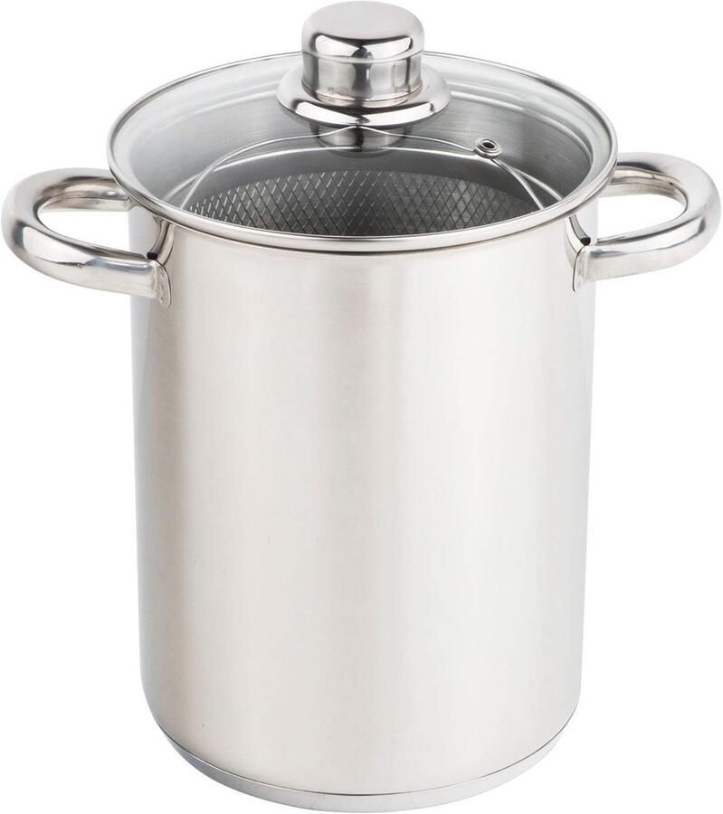 Aspergepan met mand Pastapan Noedelpan Koken en Garen Inclusief Uitneembare Mand Ø 16 x 21 cm
