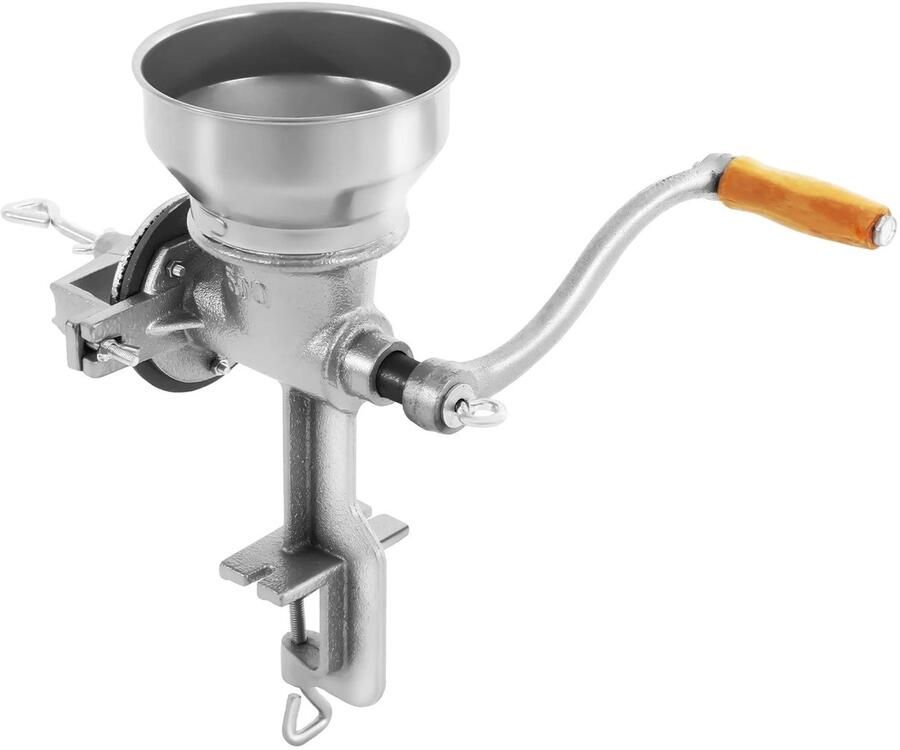 Atlasyx Koffiemolen handmatig Graanmolen Handmolen Handmatige graanmolen Meel molen 0 5kg capaciteit 28 5cm hoog Zilver