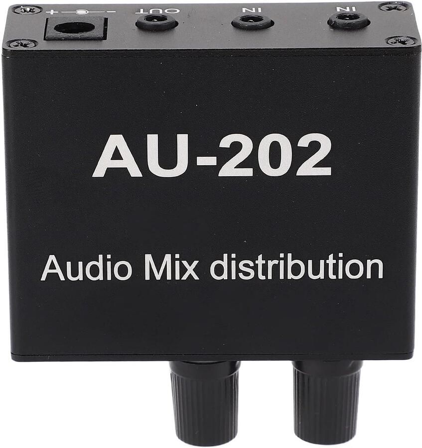 Audio Mixer 2 in 2 Out Stereo Distribution Mixer met Voedingsadapter Ideaal voor Kleine Clubs of Bars