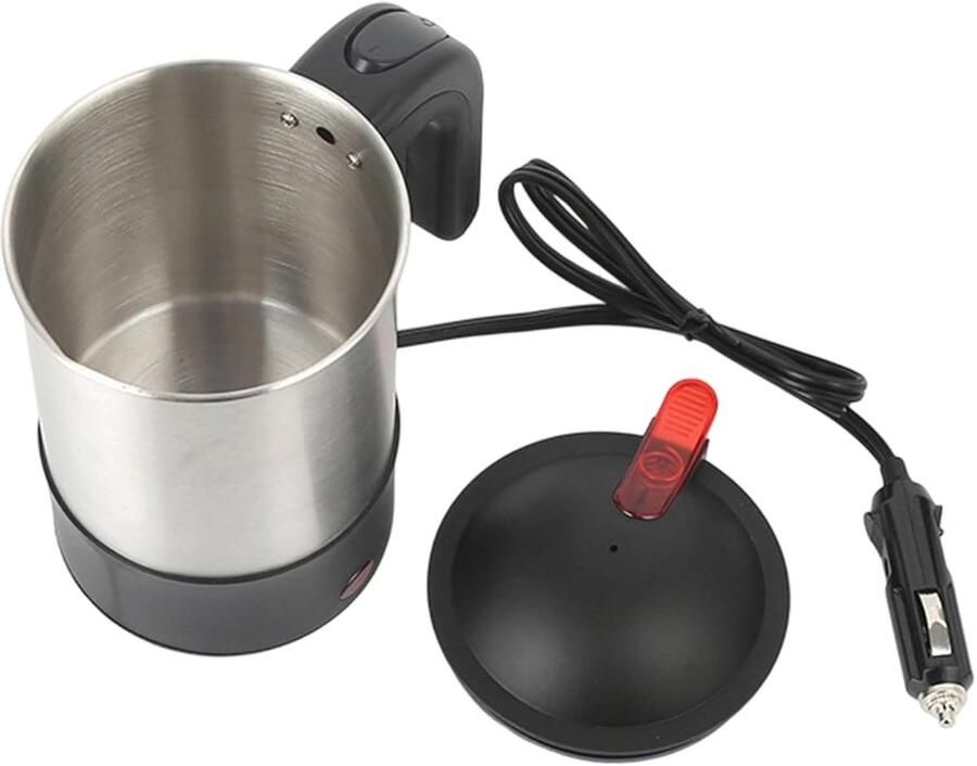 Auto Waterkoker Draagbare Ketel Reizen Koffie Maken Automatische Uitschakeling 18x15x12 cm Zilver