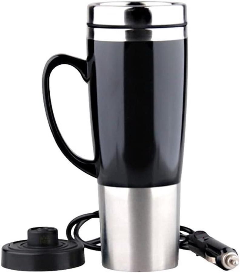 Auto Waterkoker Draagbare Thermos Onderweg Drankjes Snelle Verwarming 450 ml Wit