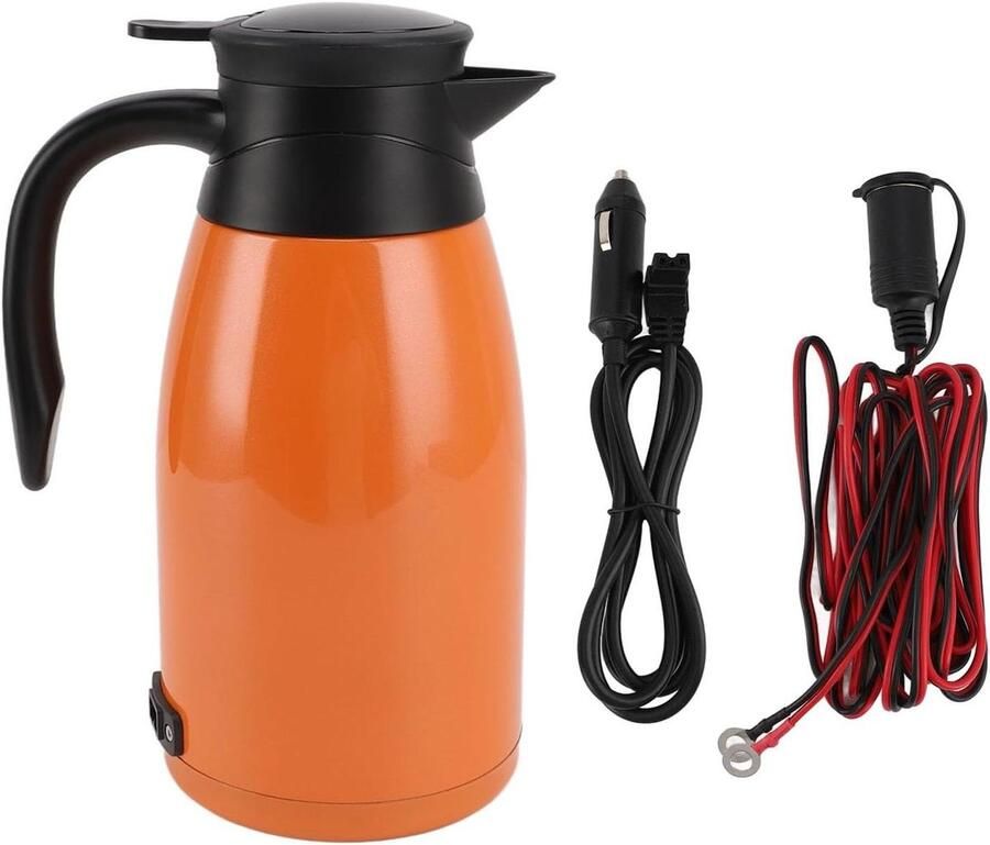 Auto Waterkoker Reis Boiler Warme Dranken Maken Lekvrije Siliconenring 1400ml Capaciteit Oranje