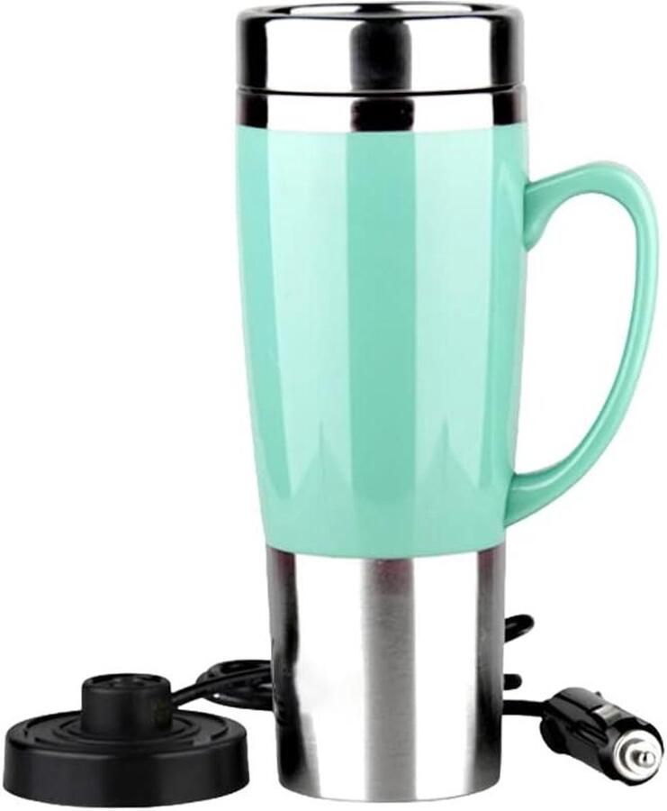 Auto Waterkoker Reis Thermos Warme Drankjes Onderweg Snelle Verwarming 450 ml Wit