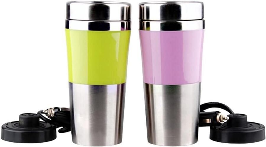 Auto Waterkoker Reis Thermoskan Onderweg Dranken Warmen Snel Koken 10 Minuten 350 ml Roze