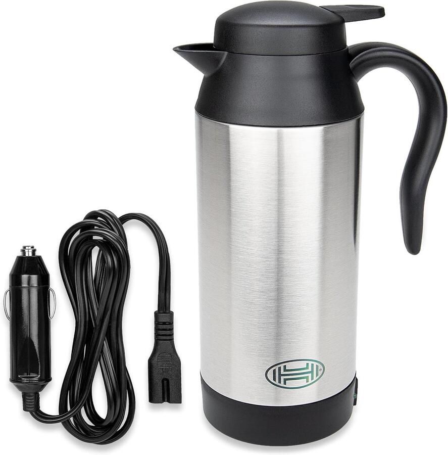 Auto waterkoker Reis waterkoker Onderweg heet water Warmhoudfunctie 750ml Zilver
