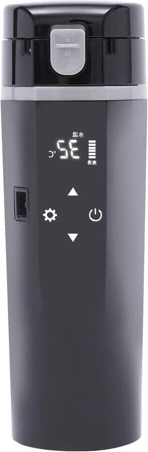 Auto waterkoker Reis waterkoker Onderweg verwarmen Intelligente temperatuurregeling 500 ml Zwart