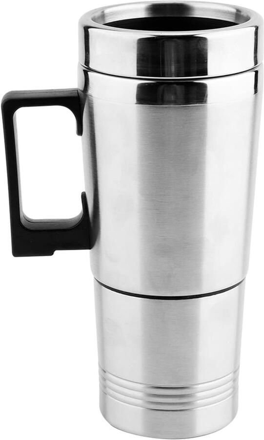 Auto Waterkoker Reis Waterkoker Warme Dranken Onderweg Dubbele Capaciteit 350ml + 150ml Zilver
