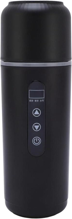 Wakects Auto-Waterkoker 316 Roestvrijstalen Draagbare Waterkoker met Temperatuurregeling 500 Ml Capaciteit voor Reizen en Kamperen (BLACK)