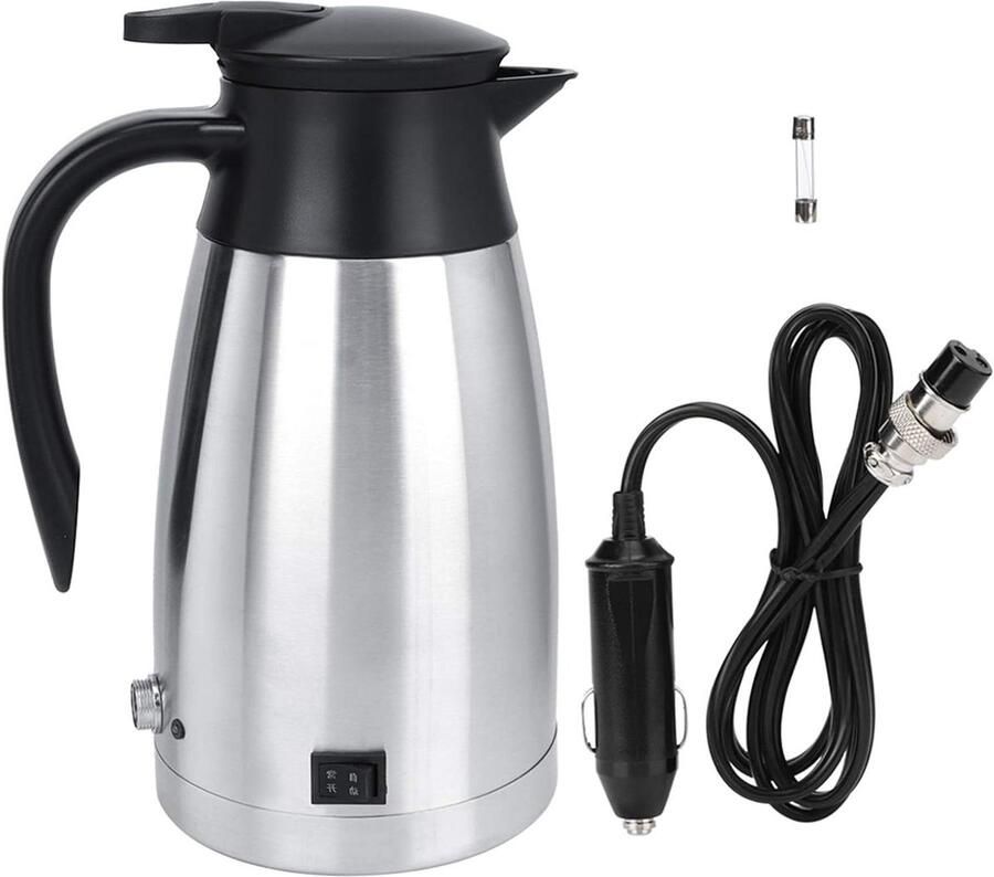 Auto Waterkoker Verwarmde Fles Onderweg Water Koken Automatische Uitschakeling 1000 ml Capaciteit Groen