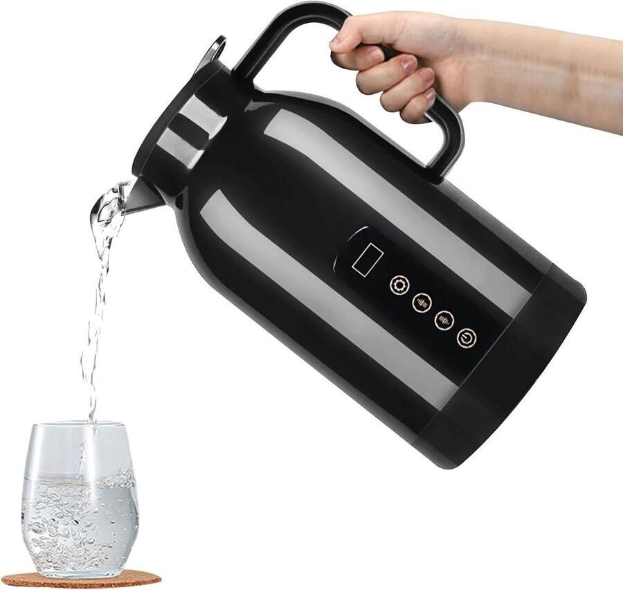 Auto Waterkoker Warmwaterkoker Auto Dranken Bereiden Lekvrij Kantelbestendig 1150ml Zwart