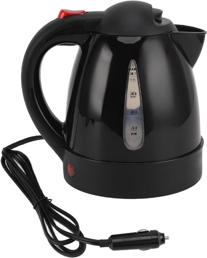 Autoketel Elektrisch Verwarmd Water Mok Onderweg Koffie Maken Automatische Uitschakeling 1000 ml Zwart