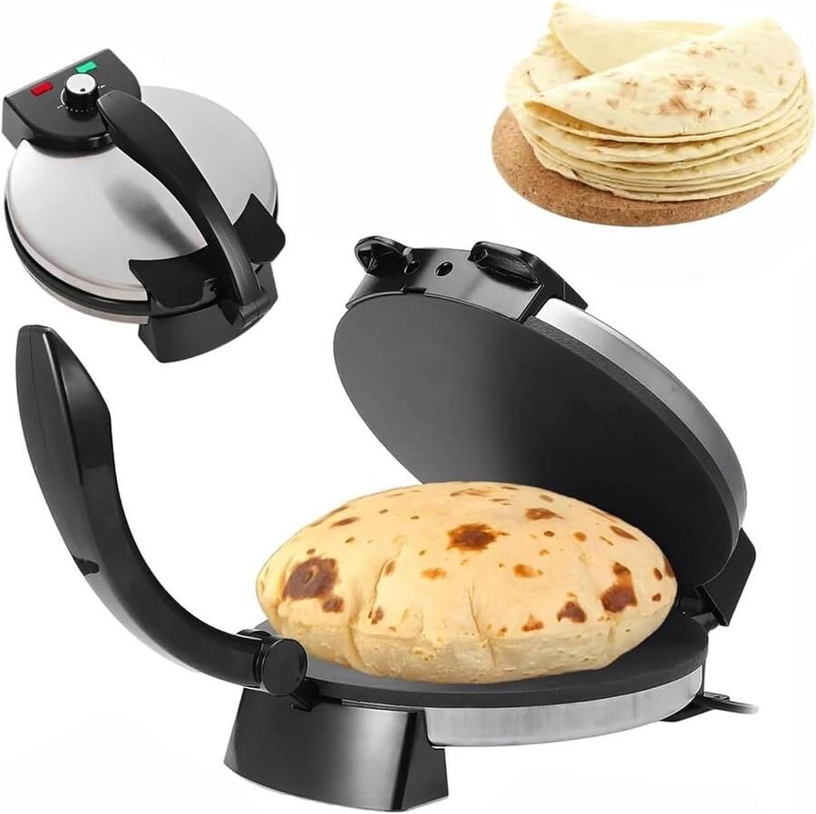 Automatic Roti Maker Machine Adjustable temperature control and double-sided heating for chapati pancakes and pizza