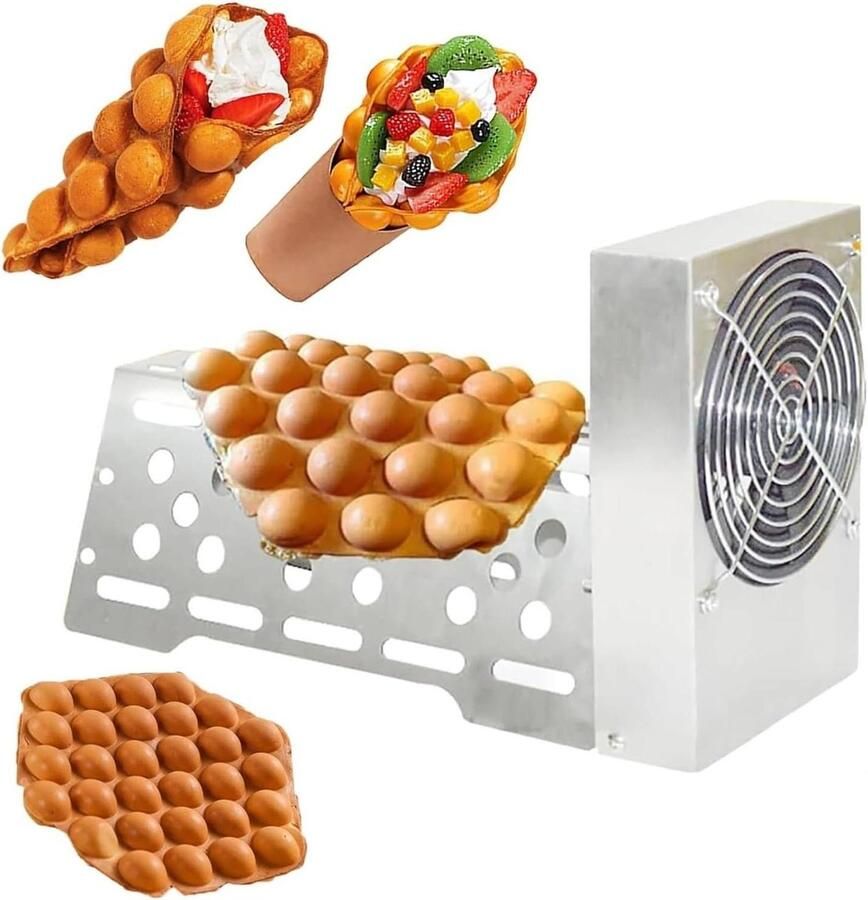 Automatisch Wafelijzer Wafelmaker Snacks Maken Slimme Koelventilator Compact Ontwerp Zilverkleurig