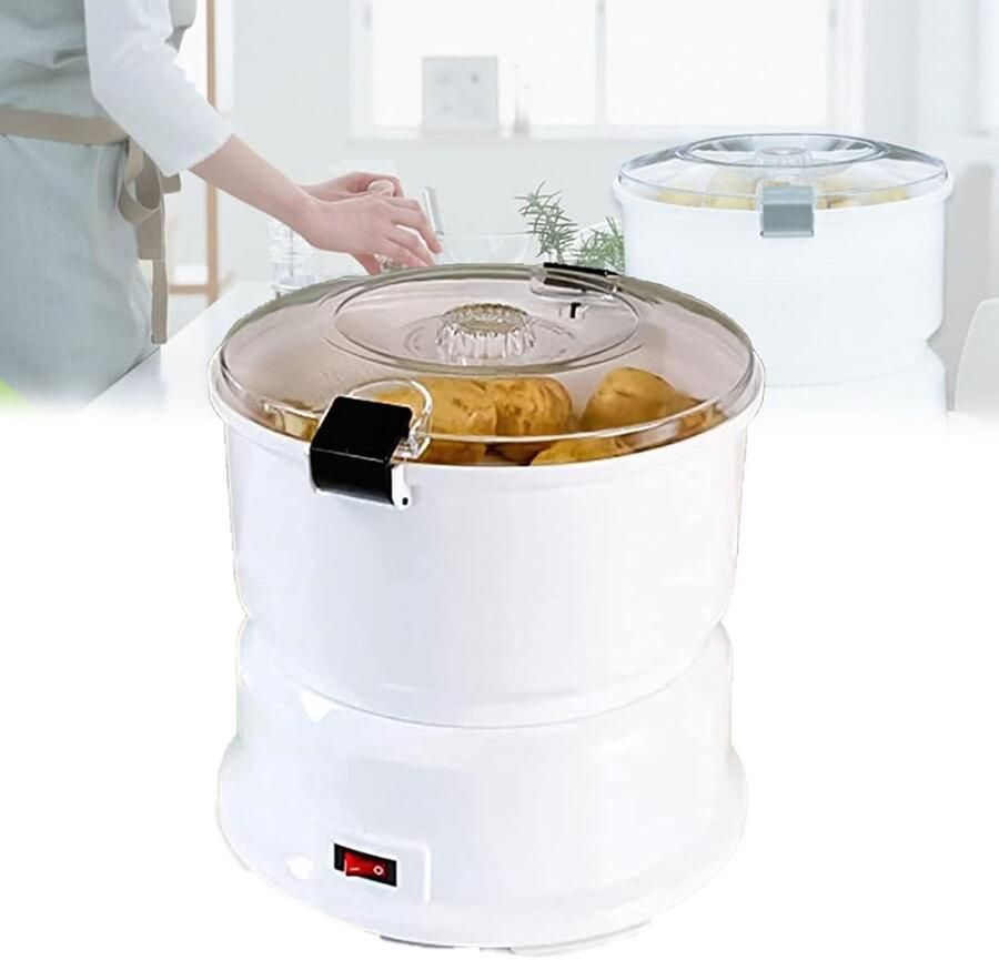 Automatische Aardappelschilmachine Elektrische Schiller Snel Groenten Schillen Dubbele Functie 85W Vermogen Wit