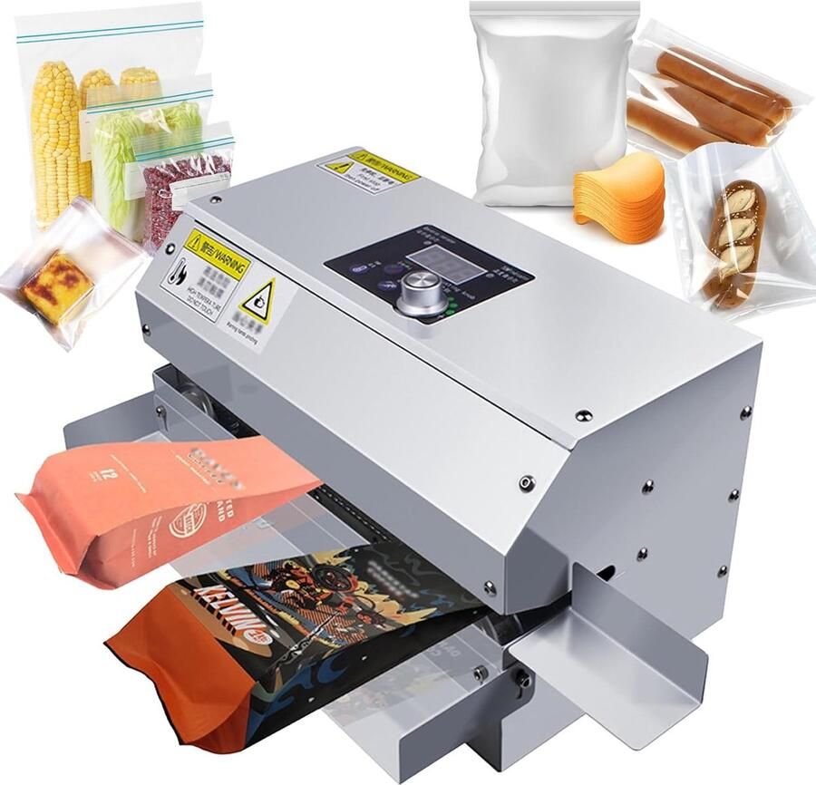 Automatische Bandsealer Warmte Sealer Voedsel Verpakken Continue Afdichting 10 mm Breedte Grijs