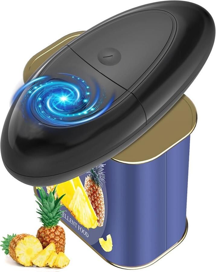 Automatische blikopener voor verschillende blikmaten Ergonomisch en veilig keukenapparaat