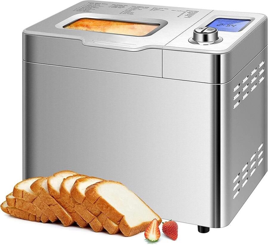 Automatische Broodbakmachine met 25 Programma's en Automatische Dispenser 900g Capaciteit