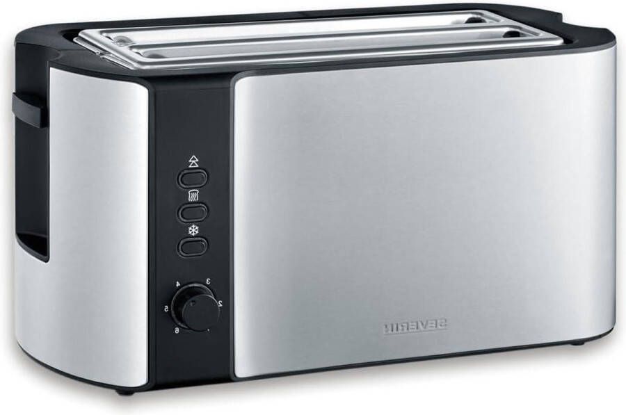 Automatische Broodrooster 2 Lange Sleuven Maximaal 4 Broodschijven 1.400 W Roestvrij Staal Zwart Multi-kleuren Broodrooster met tostiklemmen