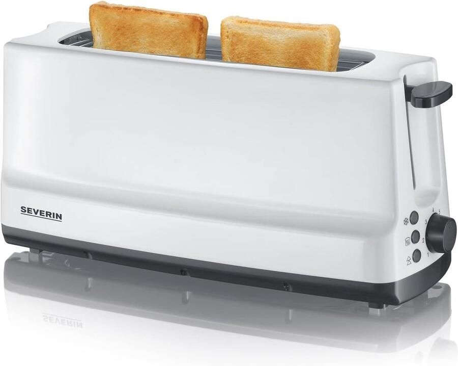 Automatische Broodrooster Lange Sleuf Broodrooster Broodjes Roosteren 3 Programma's 392 cm Lengte Wit Grijs