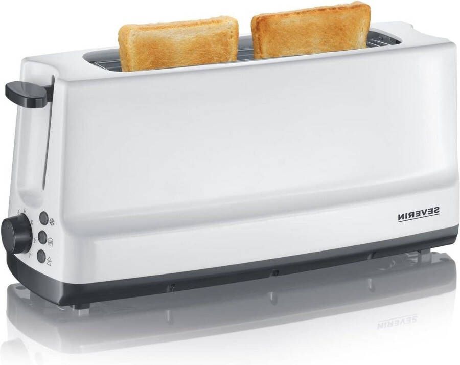 Automatische broodrooster Lange Sleufkamer 800 W voor 2 broodschijven Wit Grijs