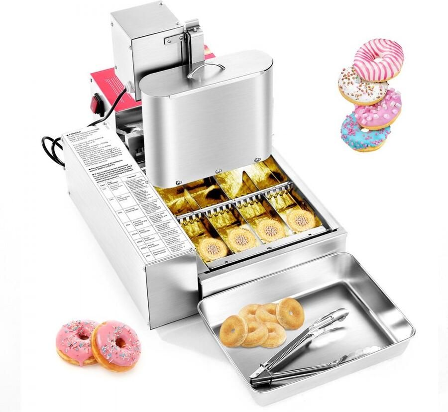 Automatische donutmachine Elektrische donutfriteuse 4-rijig 240 stuks uur Roestvrij staal Intelligente bediening Commercieel