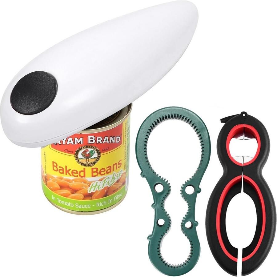 Automatische Elektrische Blikopener met Gladde Rand Batterij-aangedreven Keukengereedschap