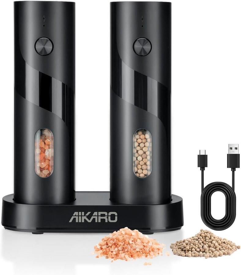 Automatische Elektrische Peper- en Zoutmolen Oplaadbare Specerijen Grinder Set