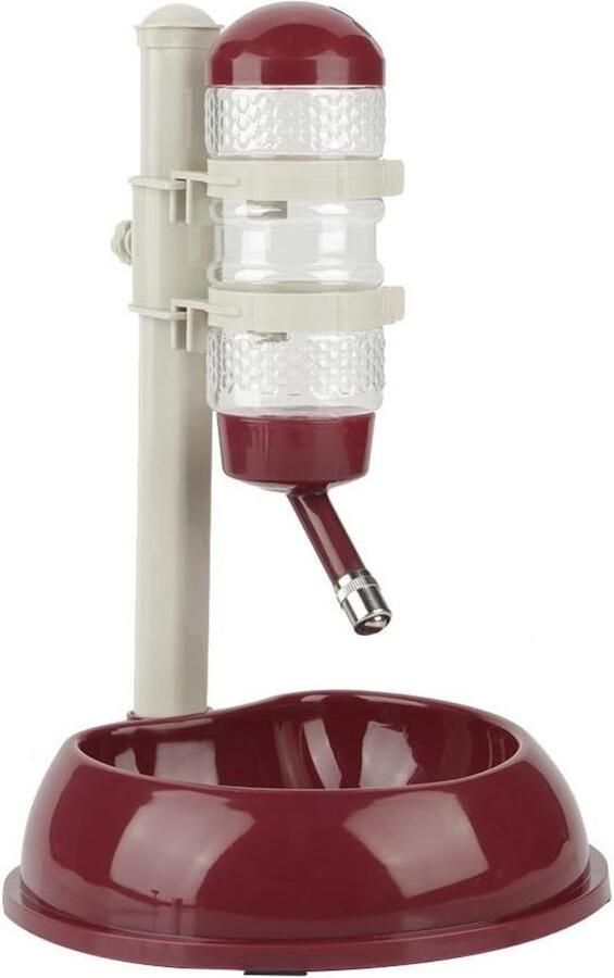 Automatische hondenvoederbak met waterdispenser en verstelbare drinkfles voor huisdieren 23 x 23.5 x 36 cm geschikt voor honden en katten bruin