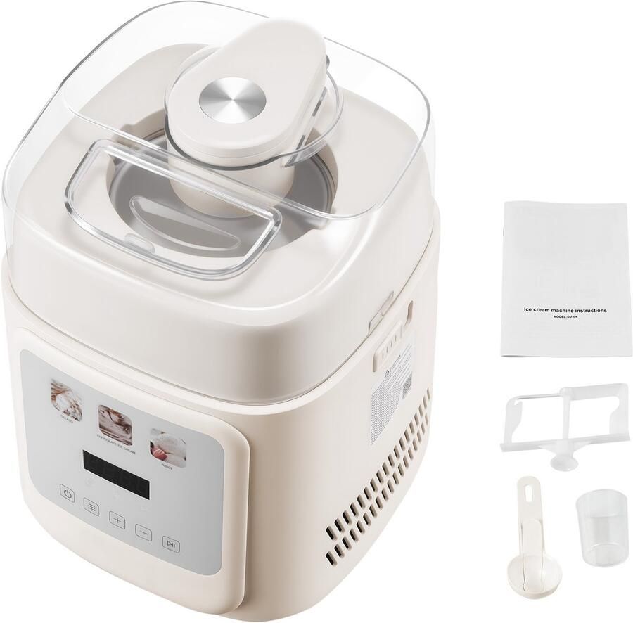 Automatische Ijsmachine met Geïntegreerde Compressor Capaciteit 1 Liter vooraf Invriezen Niet Nodig Gelato- en Ijsmachine met 4 Standen Elektrisch Apparaat voor Diepvries