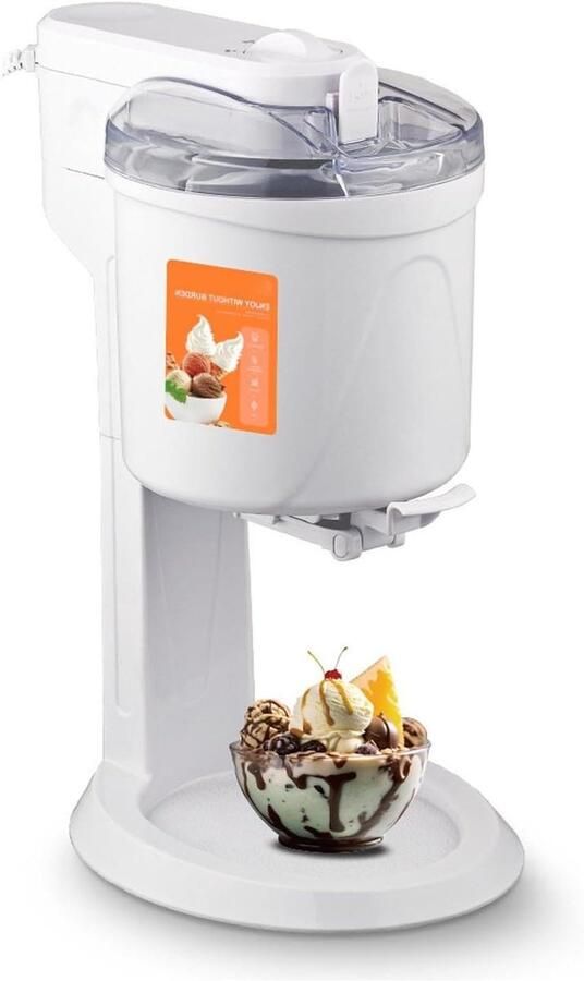 Automatische Ijsmachine Yoghurtmaker Sorbetmaker Thuis Dessert Maken Geluidsarme Technologie 1 Liter Wit