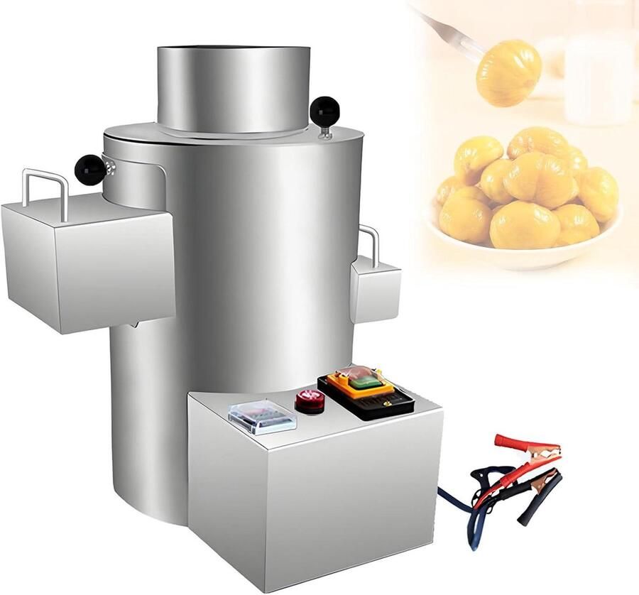 Automatische Kastanje Schiller Keukenmachine Snel Kastanjes Bereiden Hoge Capaciteit 100 kg u 550W Zilver