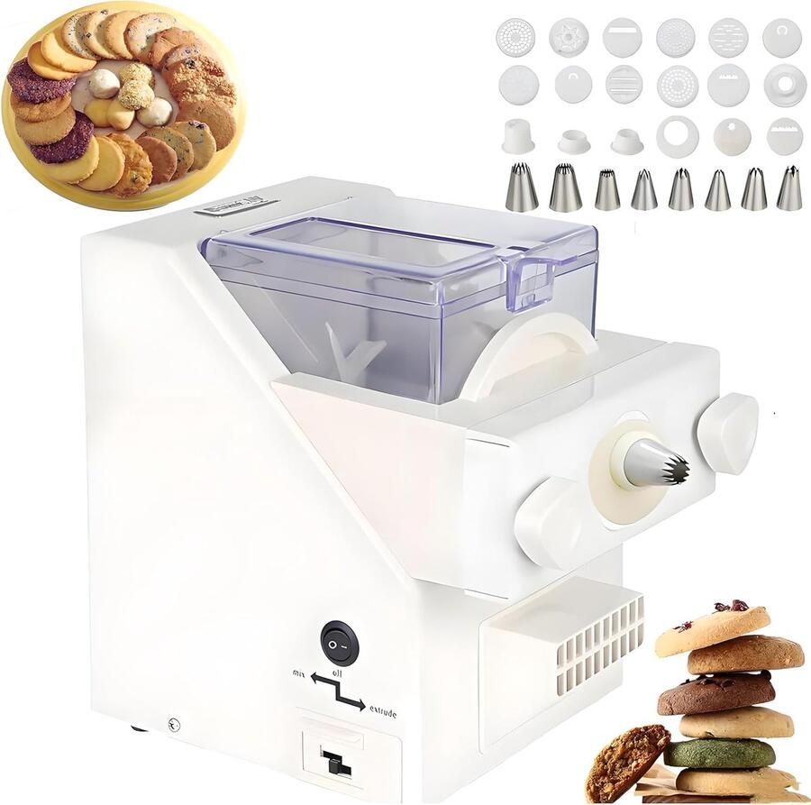 Automatische Koekjesmachine Koekjespers Decoreren Zelf Bakken Ergonomisch Ontwerp 345 x 24 x 31 cm Wit