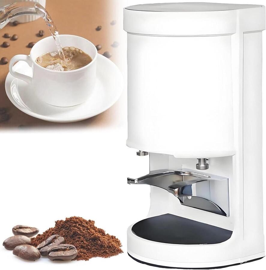 Automatische Koffie Tamper Elektrische Stamper Perfecte Espresso Instelbare Druk 5-30kg Druk Wit