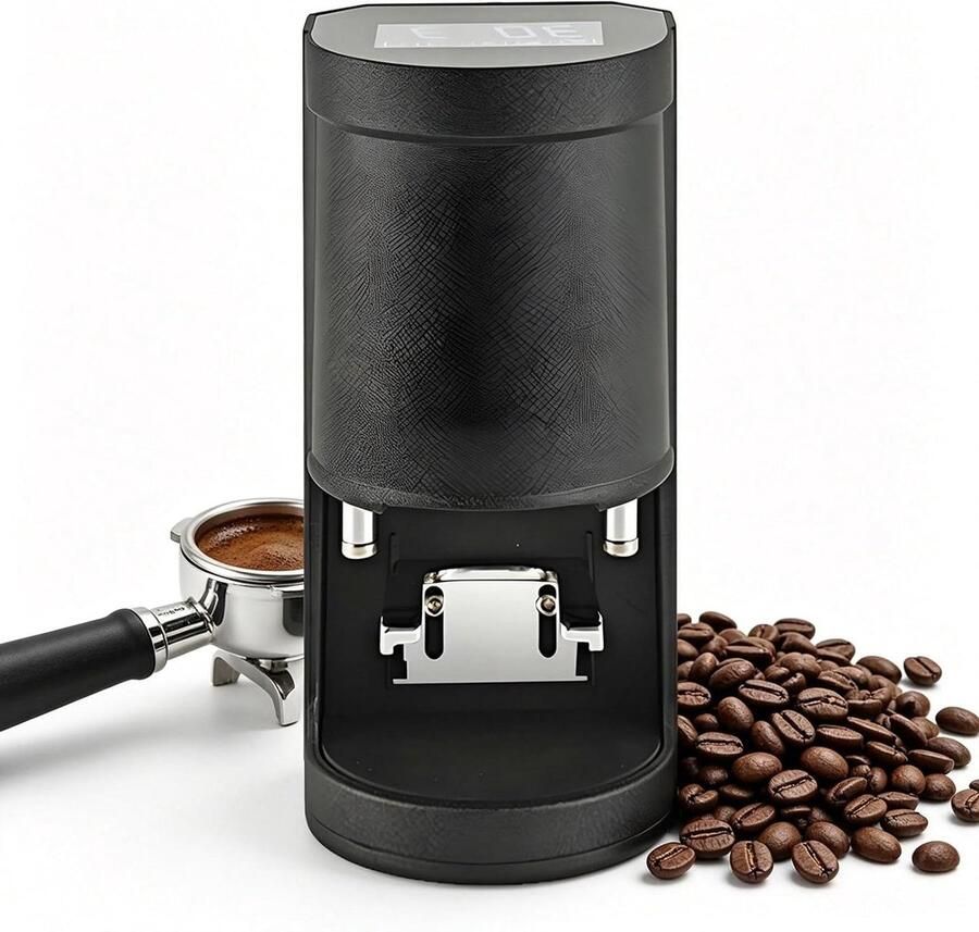 Automatische Koffiestamper Elektrische Tamper Consistente Espresso Verstelbare Druk 58 mm Zwart
