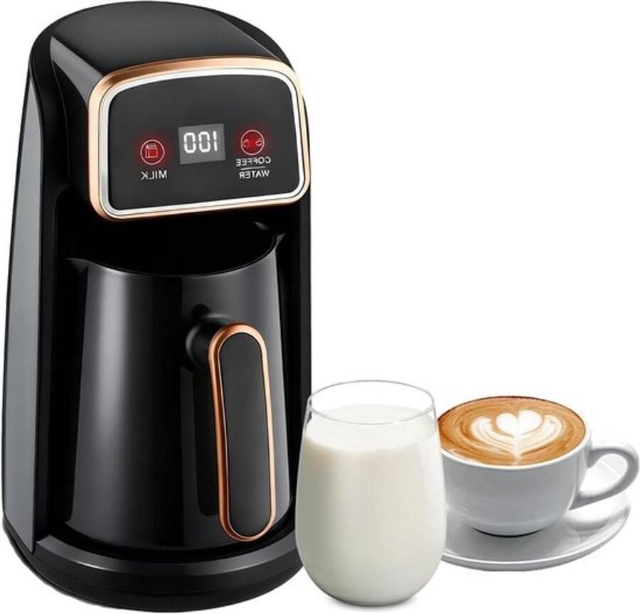 Automatische Koffiezetter Elektrische Koffiepot Authentieke Koffie Maken Dubbel Verwarmingssysteem 300 ml Capaciteit Zwart