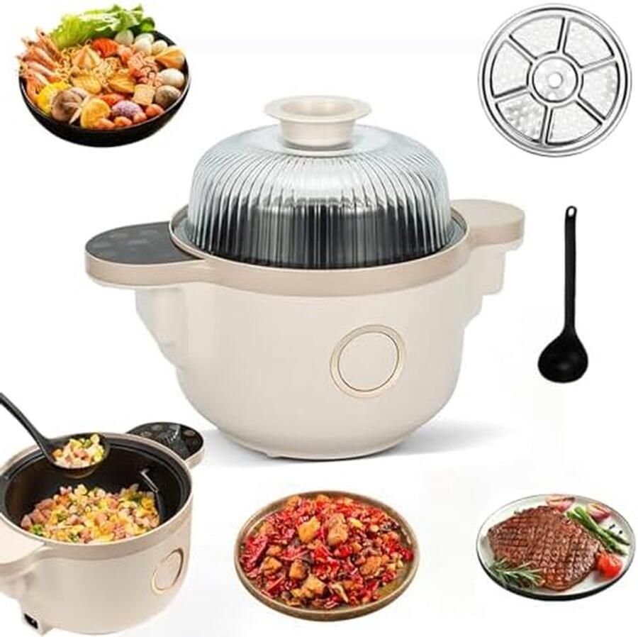 Automatische Kookmachine Slimme Keukenmachine Eenvoudig Koken 360° Rotatie 3.5L Wit