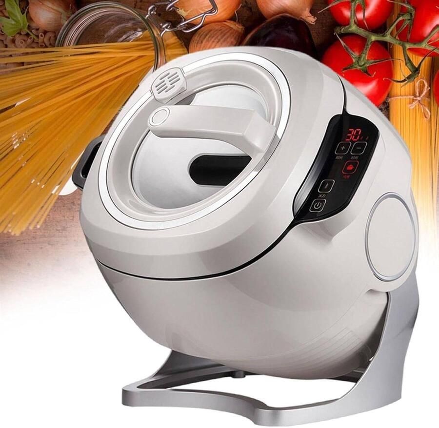 Automatische Kookmachine Wok Robot Snel Koken 360 Graden Roeren 6L Capaciteit Zwart