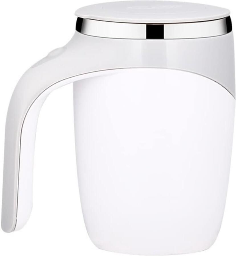 Automatische Magnetische Roerende Koffiemok 380ml Draagbare 304 Roestvrij Staal Cup Mixer Efficiënte Zelf Roerende Mokken voor Thee Warme Chocolade met Lekbestendig Deksel 15x11x12cm