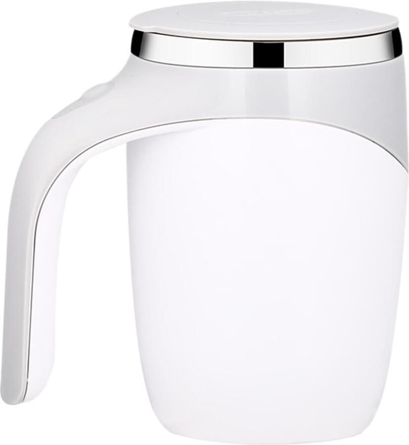 Automatische Magnetische Roerende Koffiemok 380ml Draagbare 304 Roestvrij Staal Cup Mixer Efficiënte Zelf Roerende Mokken voor Thee Warme Chocolade met Lekbestendig Deksel 15x11x12cm
