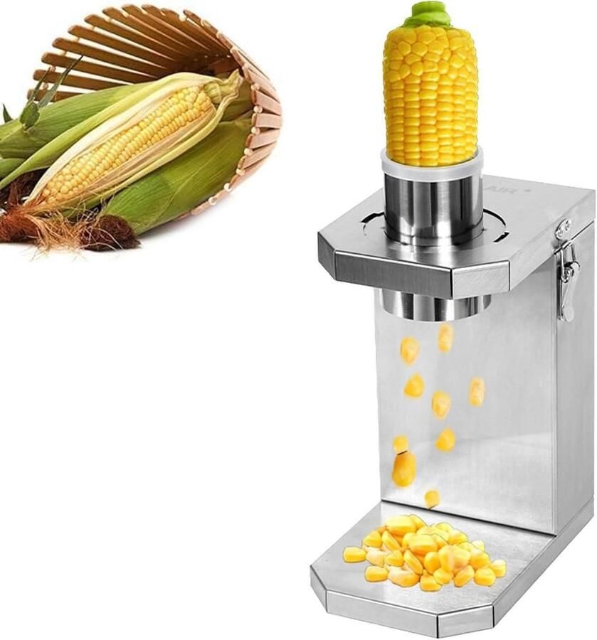 Automatische Maïsschiller Elektrische Maïs Dorsch Snel Maïs Bereiden Krachtige 40W Motor 33 x 18.8 cm Zilver