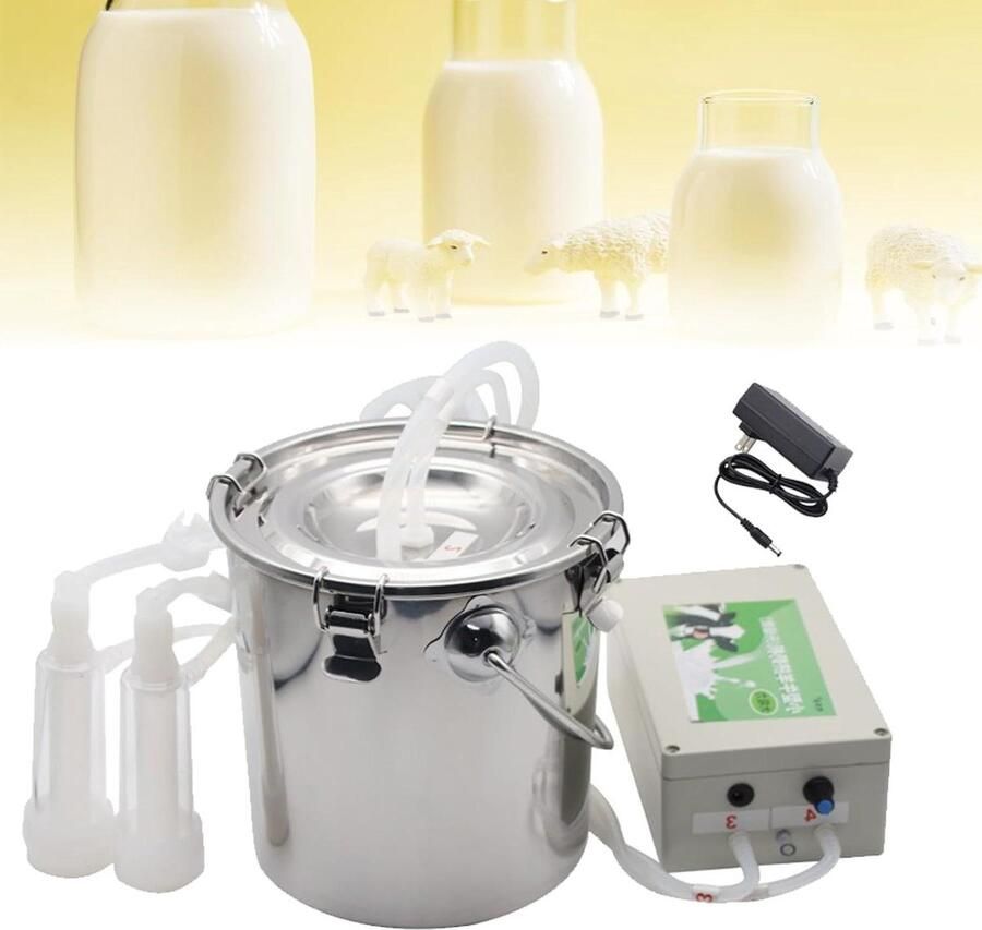 Automatische Melkmachine Draagbare Melker Veehouderij Efficiëntie Instelbare Pulsatie 10L Capaciteit Zilver