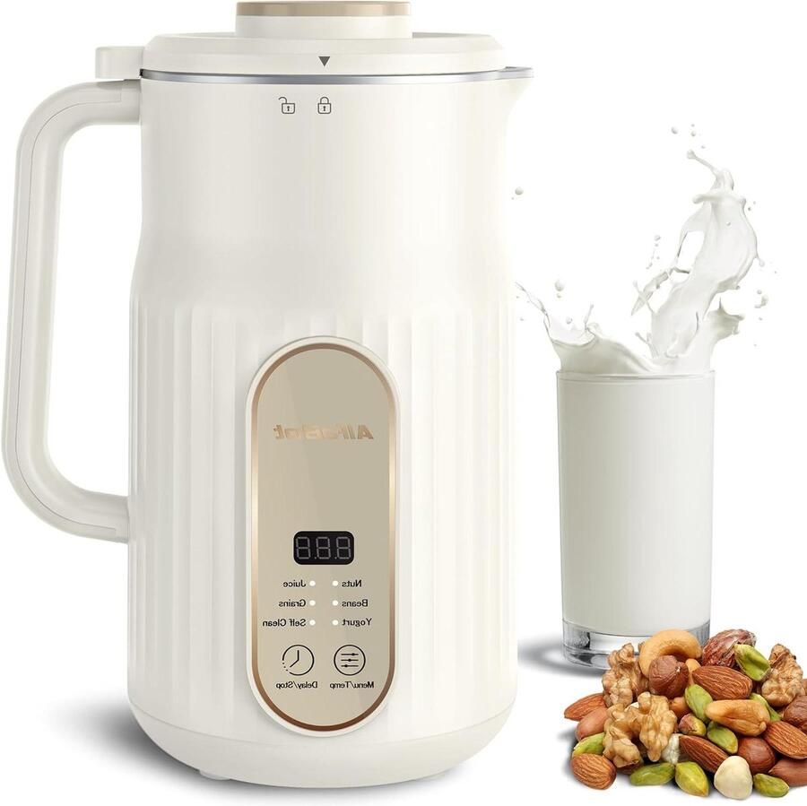 Automatische Melkmachine Plantaardige Drank Maker Zelf Melk Maken Zelfreinigend & Timer 1000ml Capaciteit Roestvrij Staal
