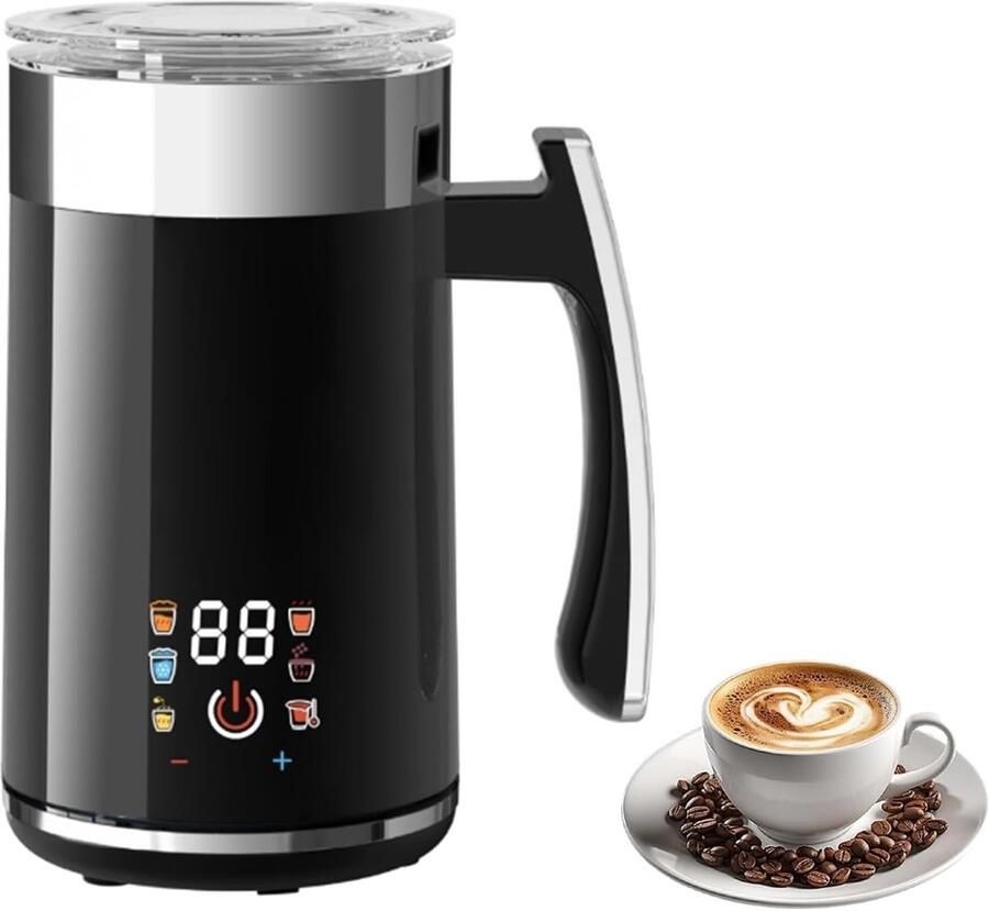 Automatische Melkopschuimer Roestvrij Staal 600 ml 6-in-1 Functie met Zelfreiniging Voor Koffie en Desserts