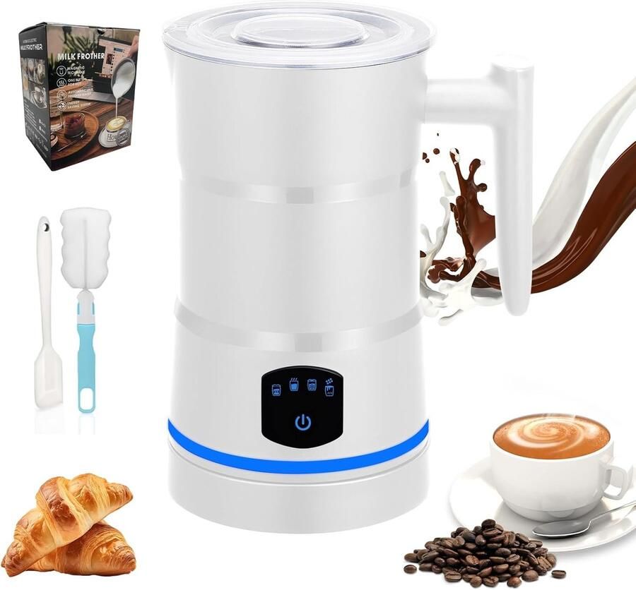 Automatische Melkschuimer Melkopschuimer Warme Dranken Maken 4-in-1 Functionaliteit 430 ml Capaciteit Wit